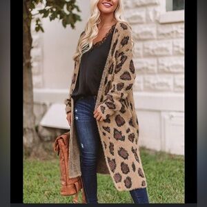 KAYLAS ARMOIRE | Leopard Print Long Cardigan